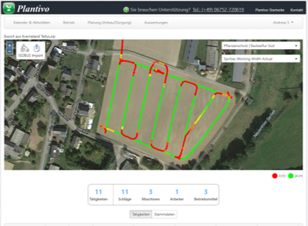 ISOBUS Fahrspuren Plantivo